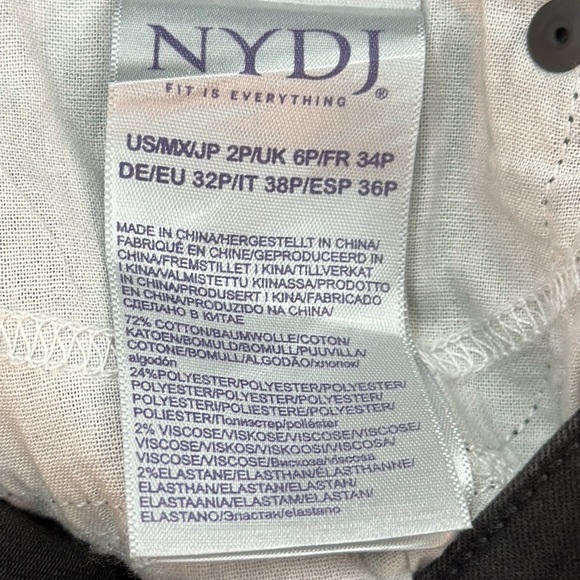 NYDJ Marilyn Straight Jeans With Catwalk Pocket Rhinestone Embroidery 2 Petite - Picture 15 of 15